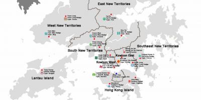 Карта на Хонг конг райони