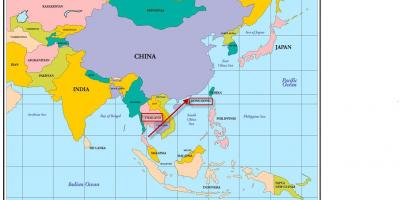 Хонг конг на картата на Азия