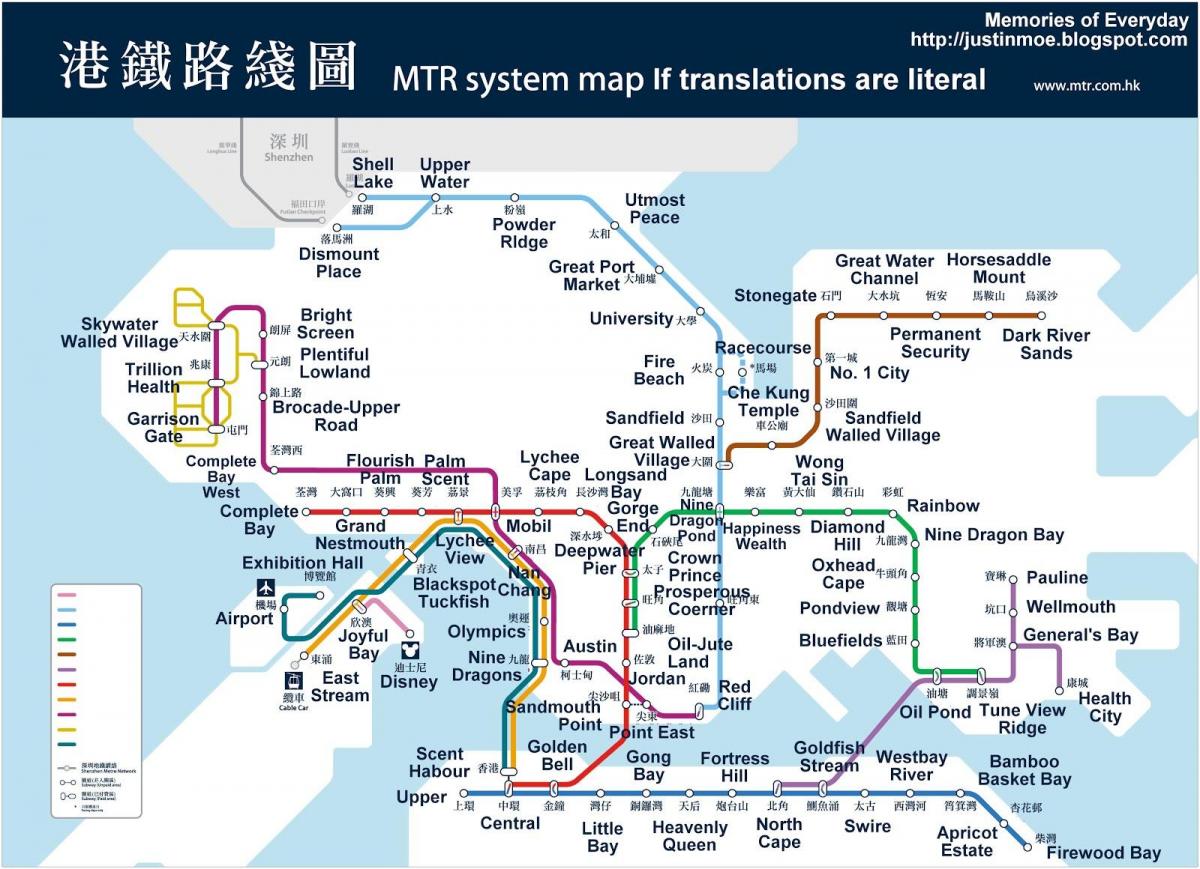 Карта на метрото, Хонг конг