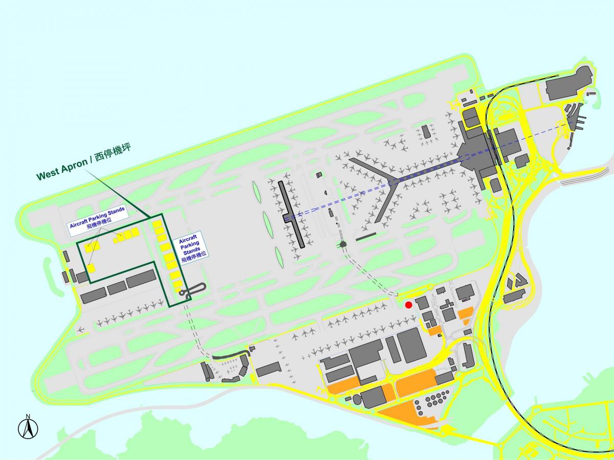 Хонг конг Международното летище на Хонг конг на картата