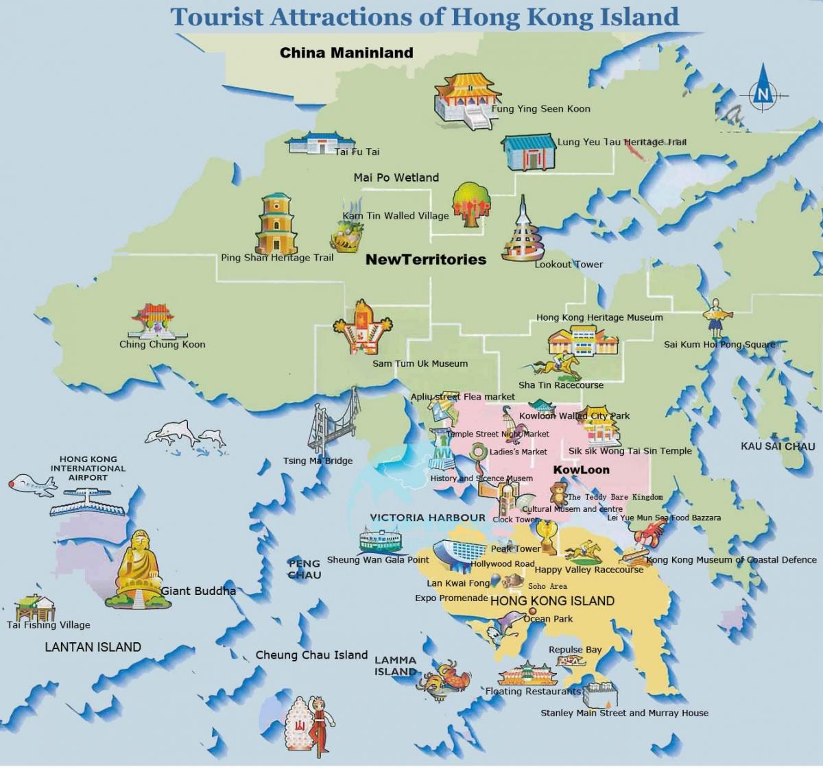 карта на остров Хонг конг