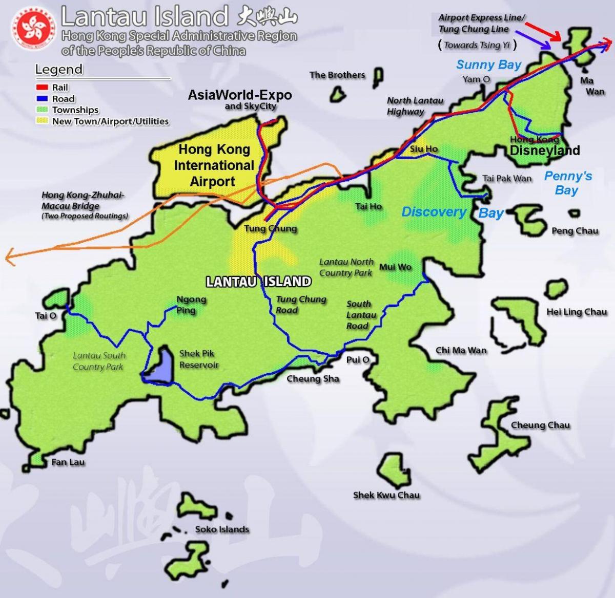 Остров Хонг конг туристическа карта