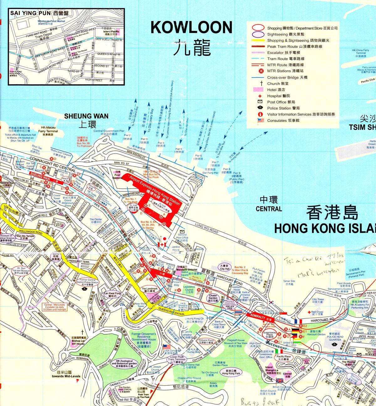 пристанището на Хонг конг картата