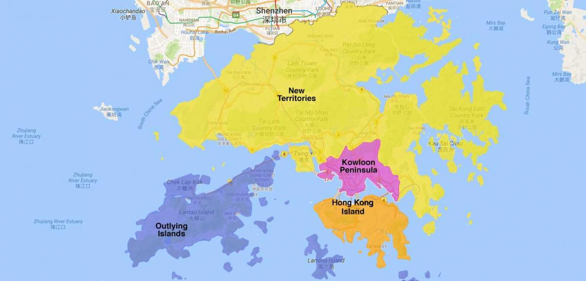 карта на район на Хонг конг