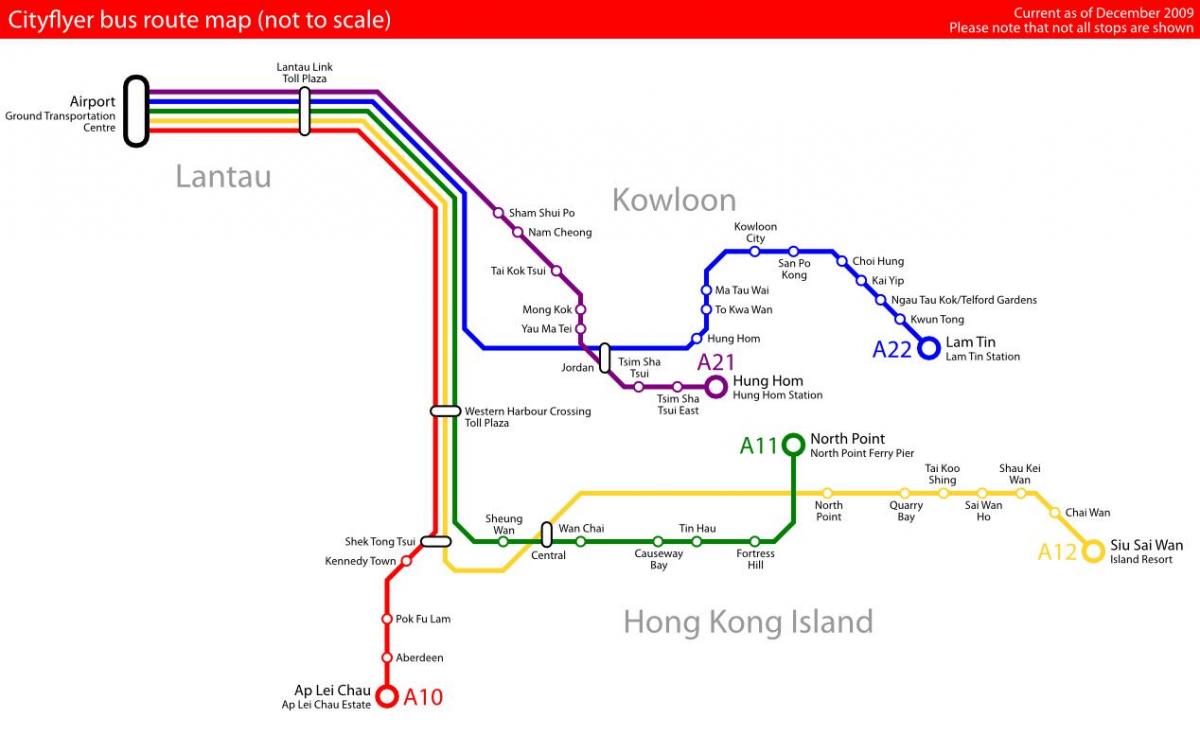 Хонг конг карта автобусни линии