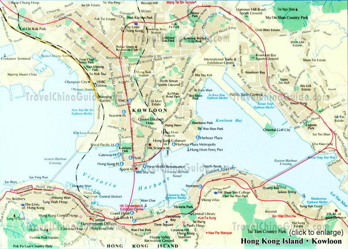 център на картата Хонг конг