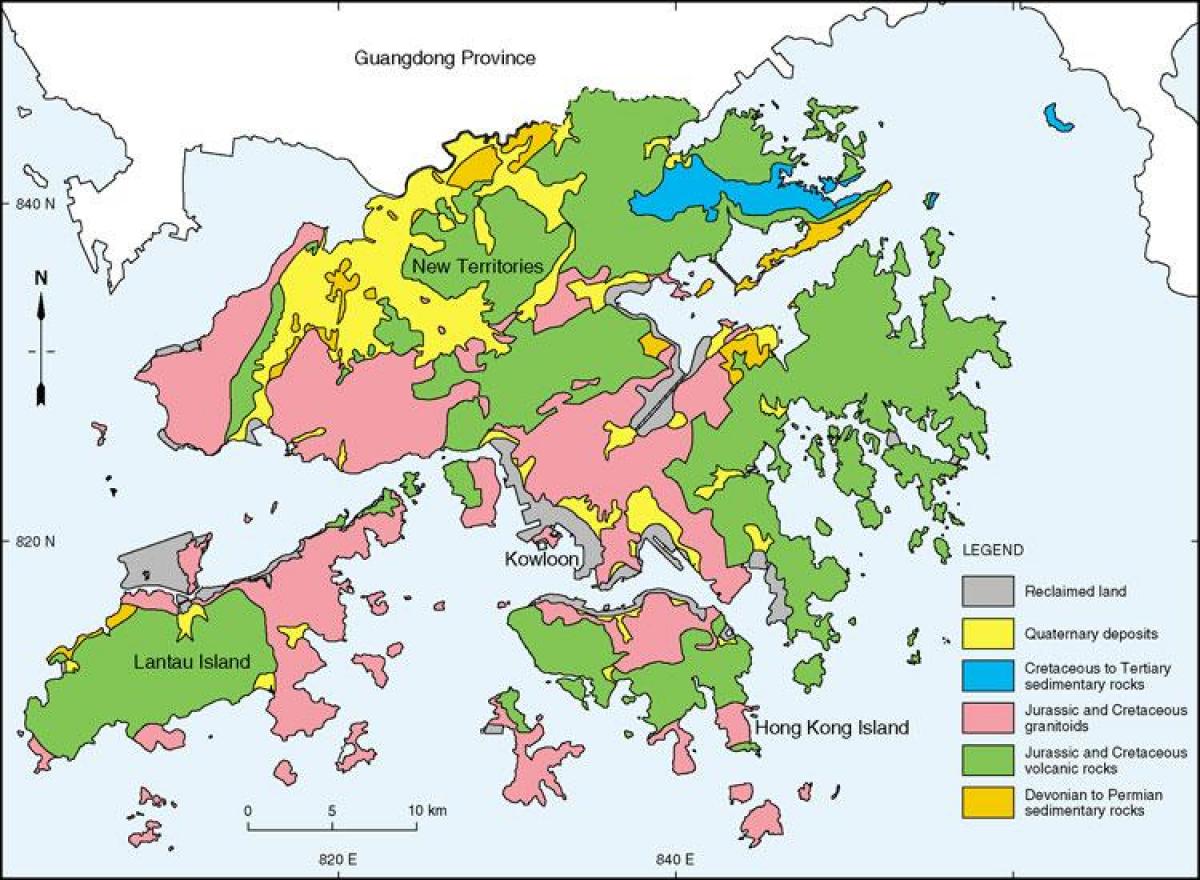 Геоложка карта на Хонг конг