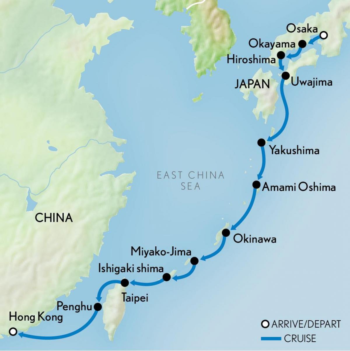 карта на Хонг конг и Япония