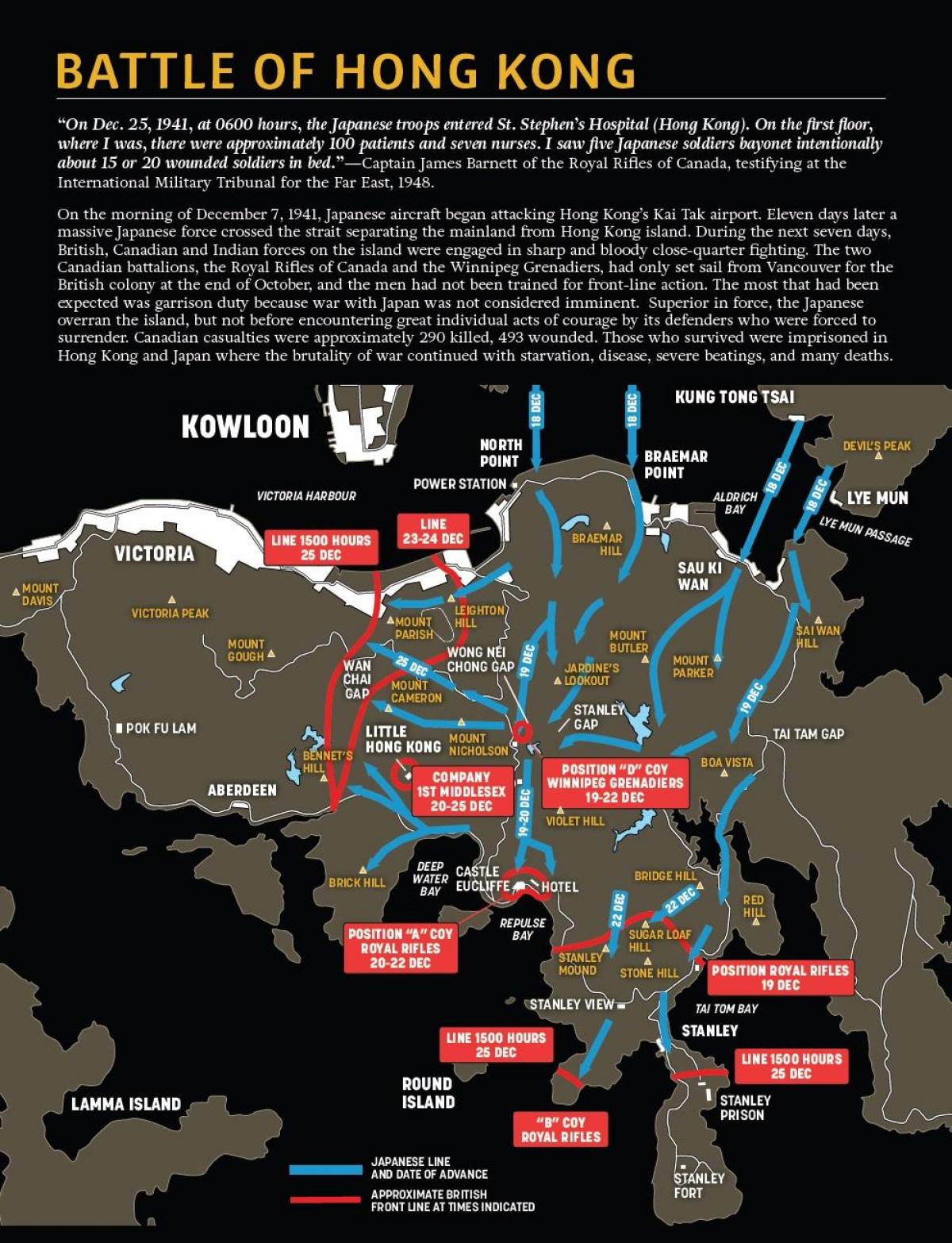 карта на битката Хонг конг