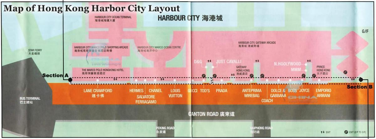 карта на пристанището на град Хонг конг