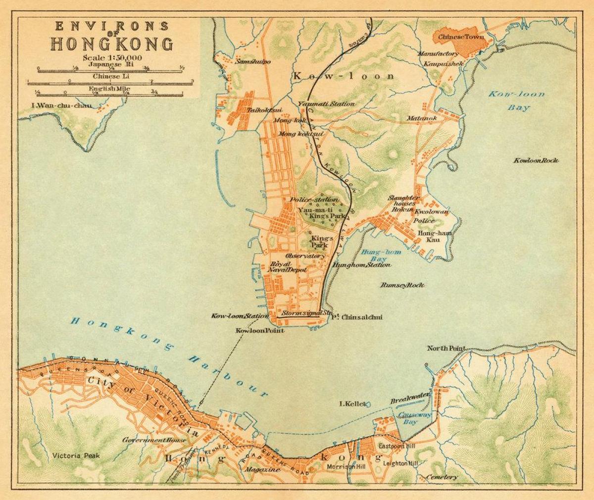 старата карта Хонг конг