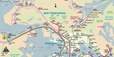 Карта на Хонг конг на английски език