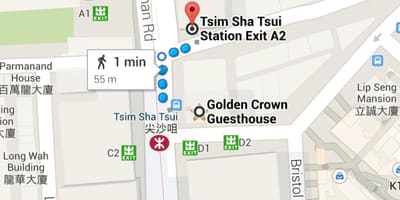 Станция tsim Sha Tsui картата